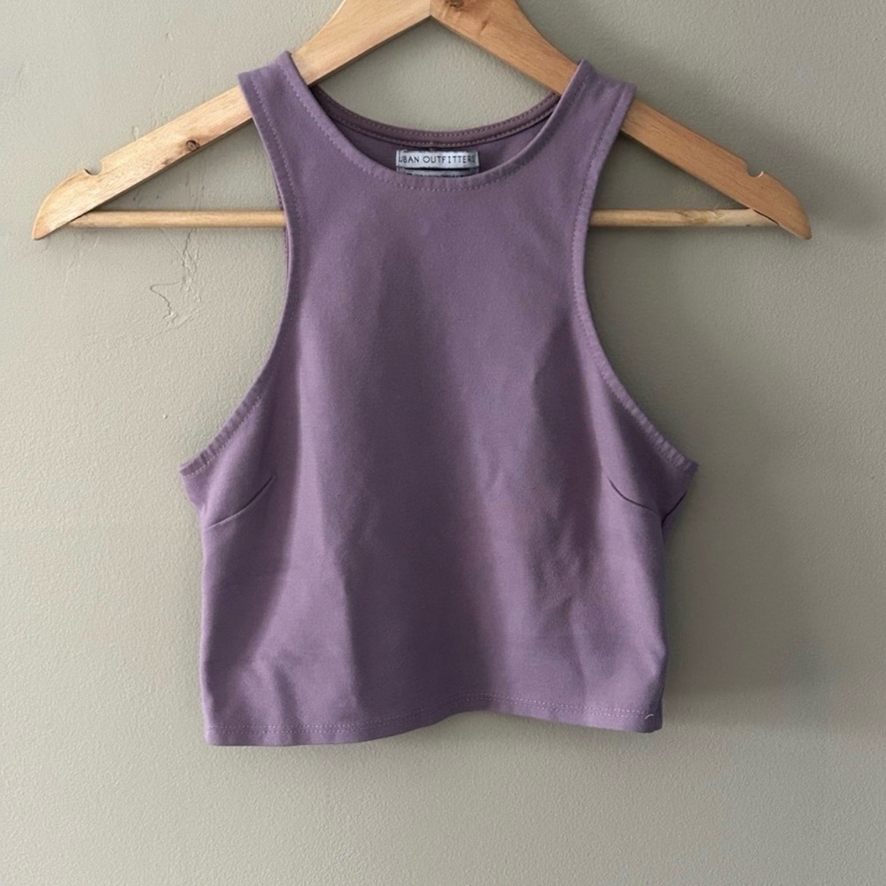 Urban Outfitters Lavender Cropped Tank Top XS Thick Stretch Fitted